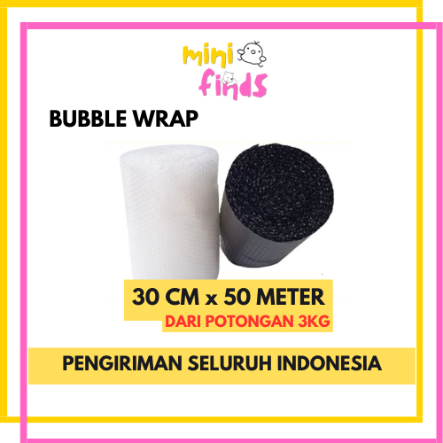 

Bubble Wrap 50 m x 30 cm Hitam Bening Tebal Free Ongkir Murah Instan
