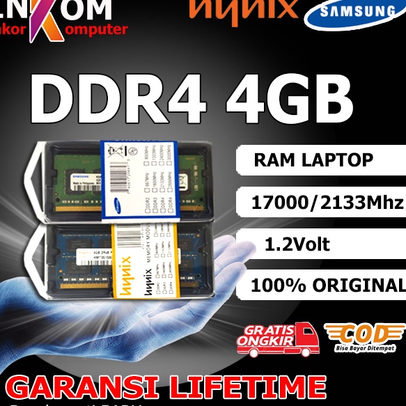 Ram Memory Laptop Sodim DDR4 4GB GB 16GB 33 24 2666 All Merk