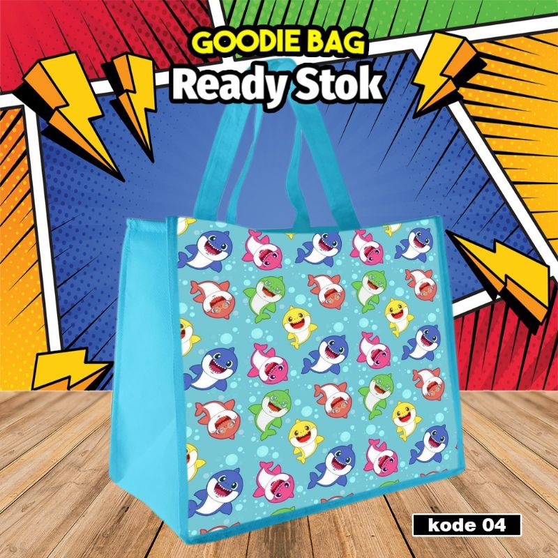 

LANCAR 10Pcs | tas kantong makanan snacks | goodie bag karakter baby shark katalog 04| tas ultah | kantong