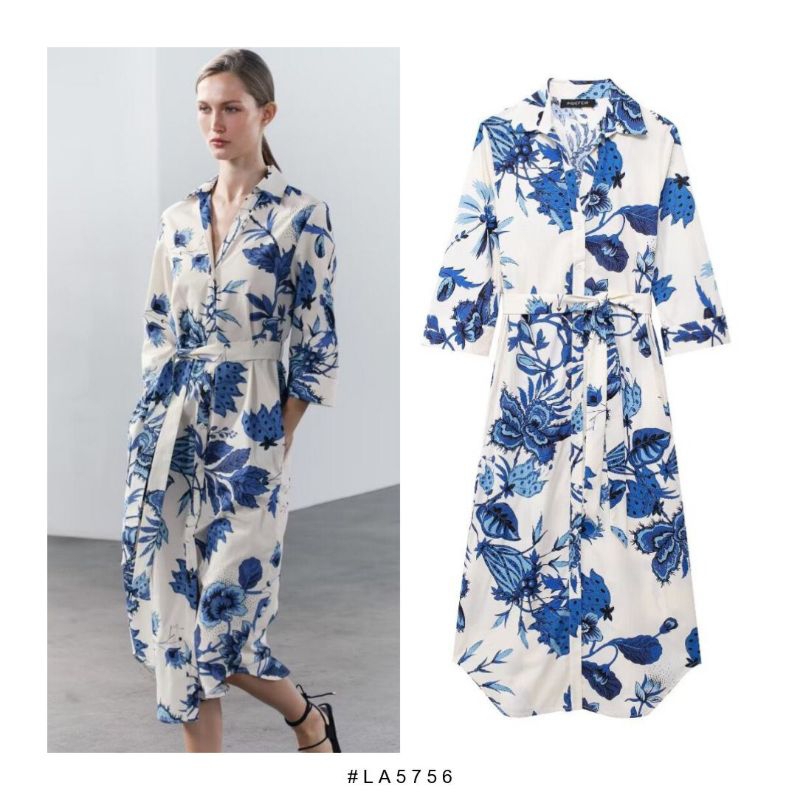 LA5756 - White Tropical | Maxi Dress