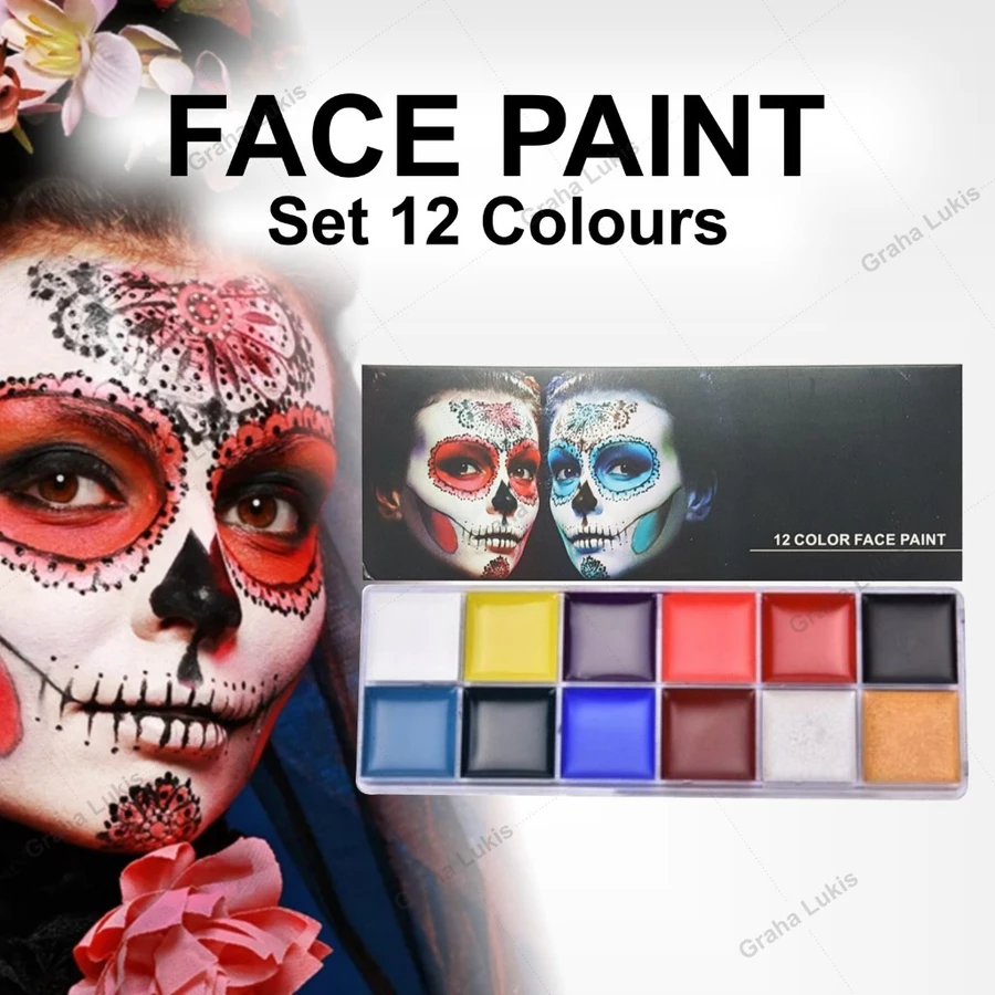 

Face Paint V-Tec 12 Color Cat Wajah / Muka Original V-Tec Aman Untuk Kulit