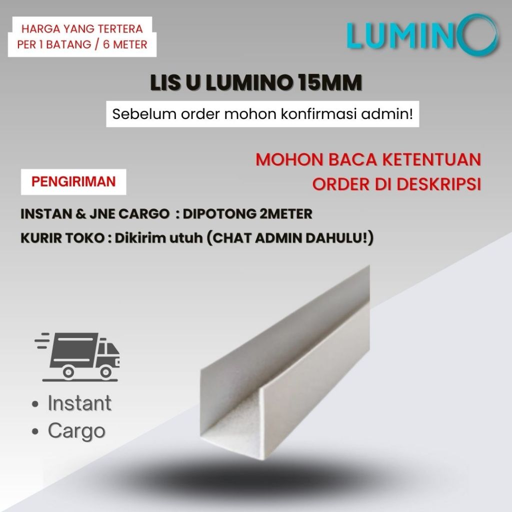 U Aluminium 15mm Lumino 11004A