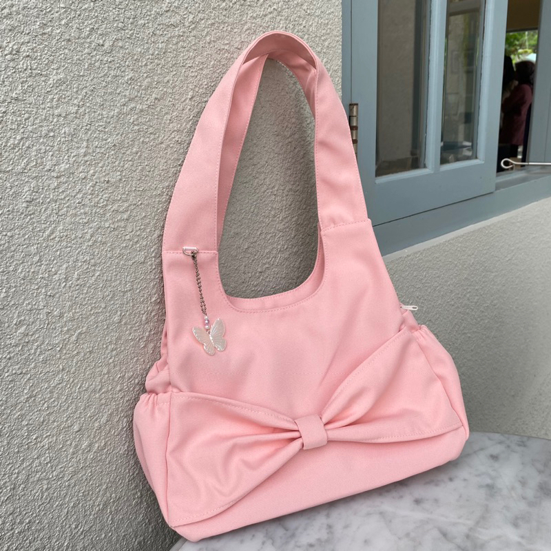 CELIA PINK PEACH Bag Aesthetic Korean Style Water Repellent