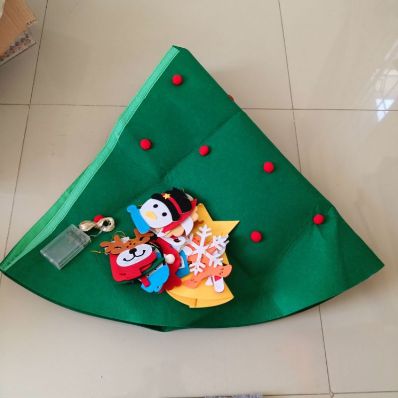 DIY Christmas tree merangkai pohon Natal velcron