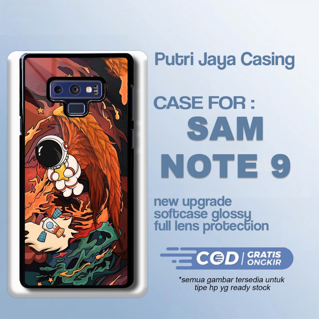 Casing Samsung Note 9 Terbaru Astronot Cute Case Note 9 Termurah Hardcase Softcase Glossy Terlaris