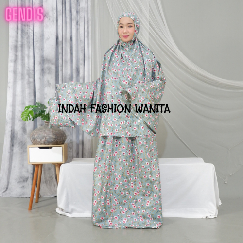 MUKENA MOTIF BUNGA KECIL KECIL BAHAN KATUN RAYON UKURAN STANDART