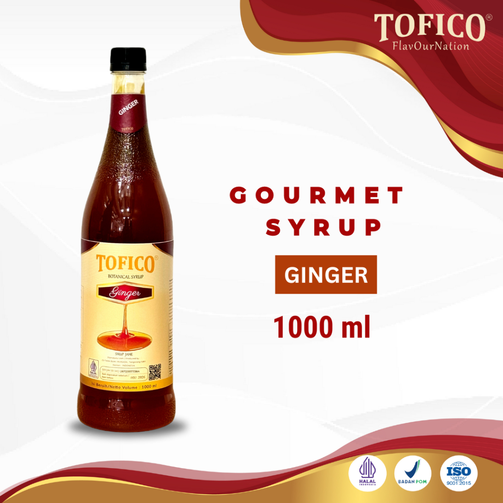 

Syrup Ginger Tofico / Sirup Rasa Jahe Premium 1 Liter / Tofico Syrup Official