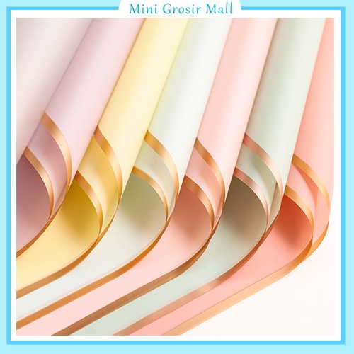 

20 Lembar Kertas Buket Bunga List Gold Line Emas Flower Wrapping Cellophane Paper Florist kb10