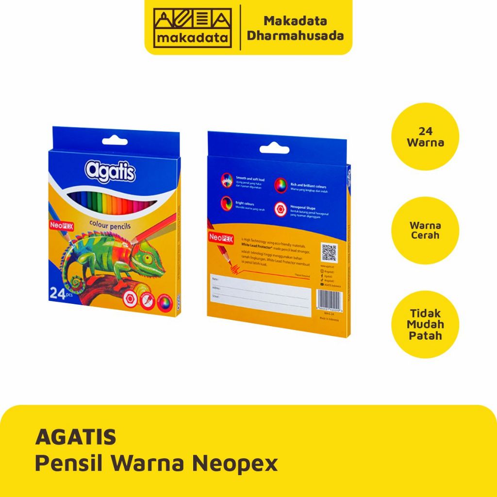 

PENSIL WARNA AGATIS 24 WARNA NEOPEX PANJANG (1 SET)