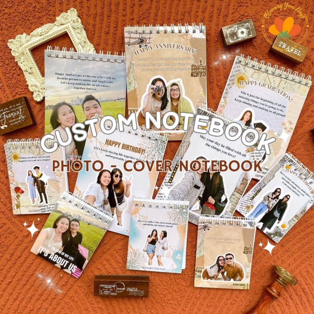 

CUSTOM notebook spiral custom buku catatan foto kado unik kado pacar kado teman ulangtahun anniversary wisuda graduation gift diary book travel book buku custom foto