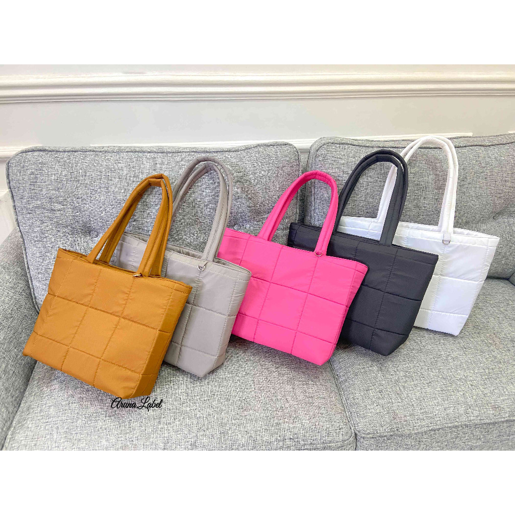Tote bag puffy Lalissa/Tote bag kuliah/Tas laptop/Tote bag wanita/Tas kerja wanita/Tas empuk kekinia