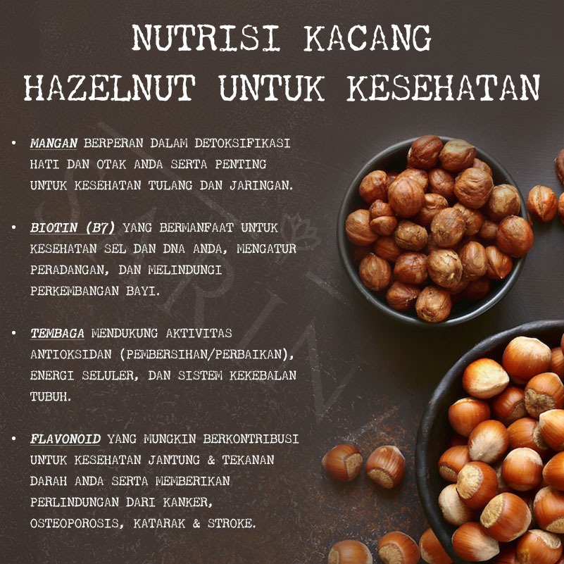 

Kacang Hazelnut Utuh Roasted/Panggang Orinal