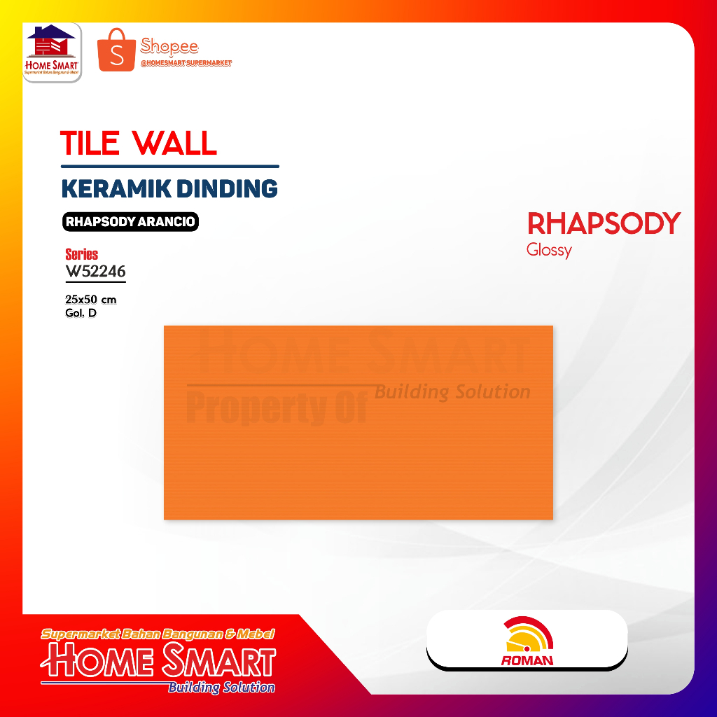 Roman Keramik Dinding W52246 Rhapsody Arancio 25x50