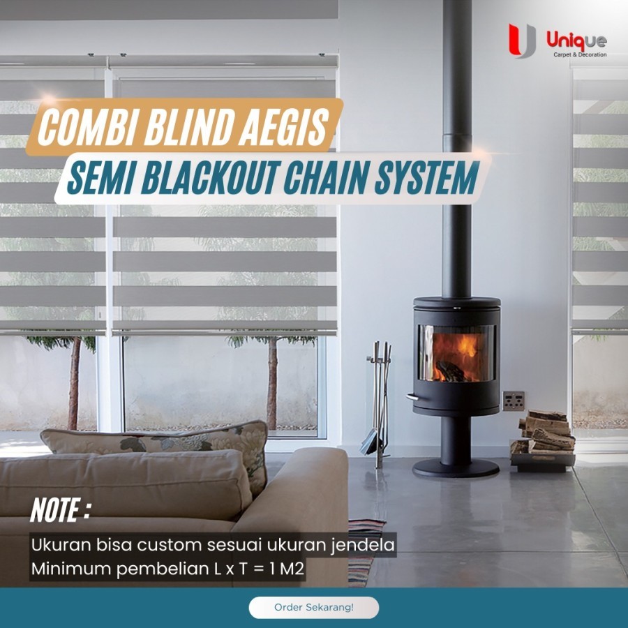 AEGIS Combi Blind Semi Blackout / Korean Window Combi Blind / Zebra Blind Tirai Jendela Tarikan Manu