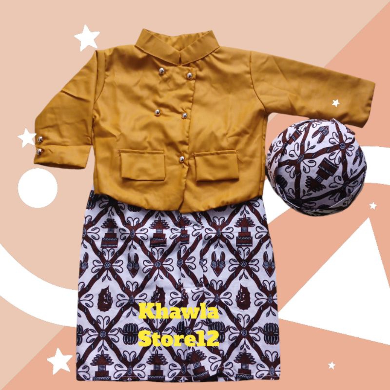 Setelan Beskap Premium Anak Laki/Baju Adat Jawa Anak/Batik Sido Luhur(Blangkon Solo)
