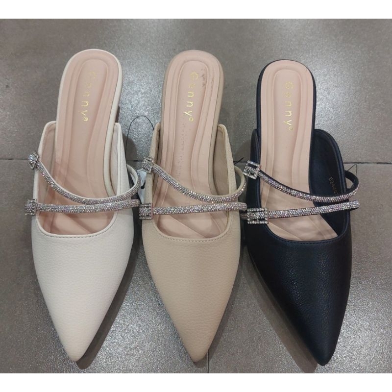 Sandal slop wanita pesta  heels 5cm merk GENNY
