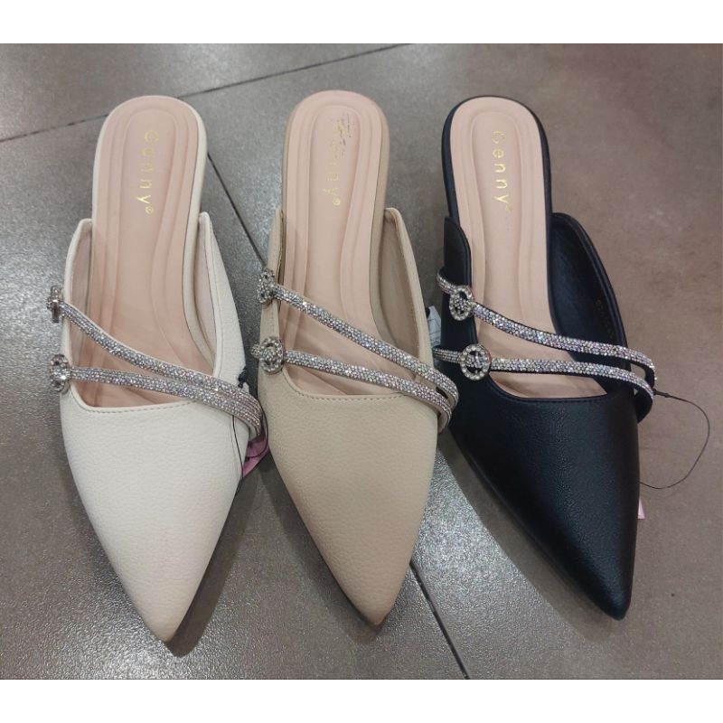 Sandal slop wanita pesta heels 5cm merk GENNY