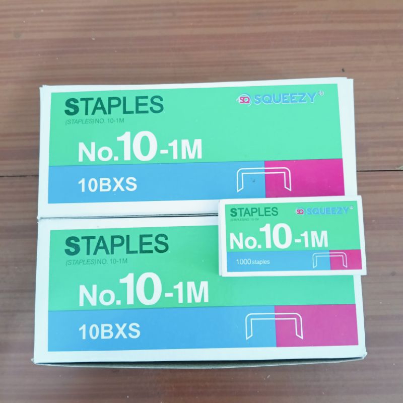 

ISI STAPLES SQUEEZY No.10-M HD-10 | ISI STAPLER KECIL 1 BOX ISI 10 PCS SQUEEZY