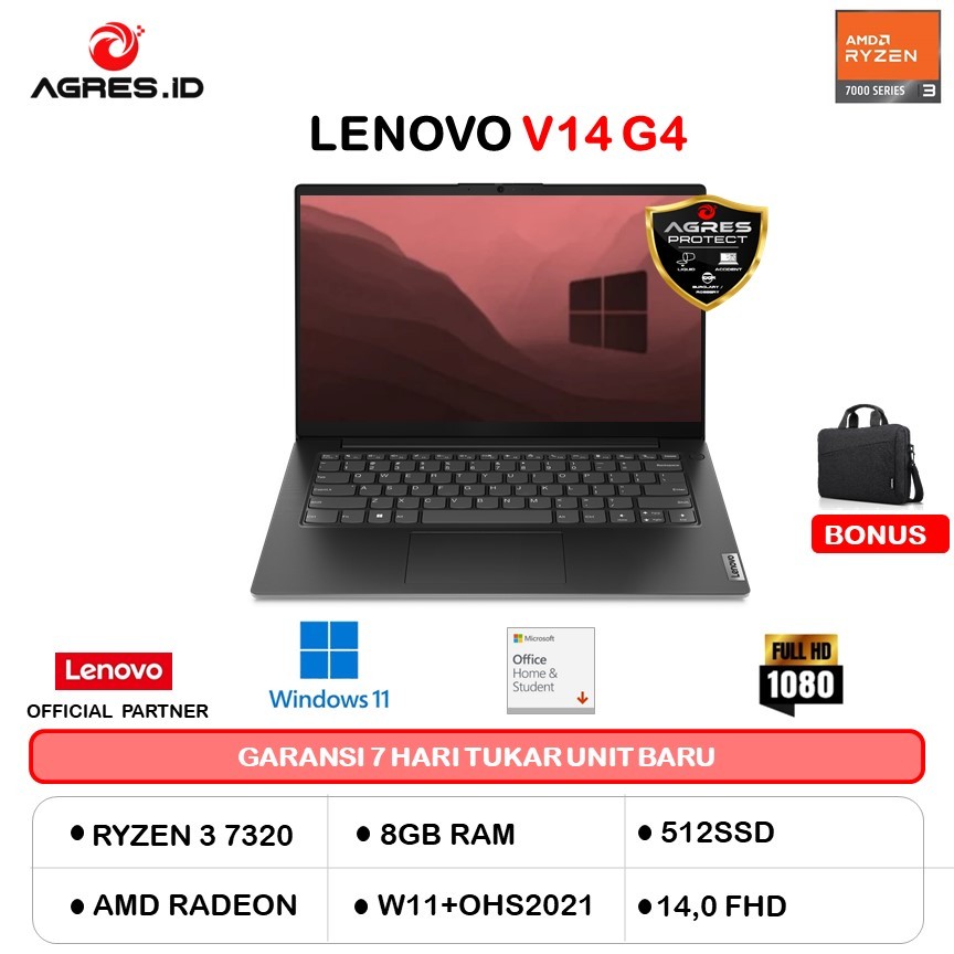 LENOVO V14 G4 RYZEN 3 7320 8GB 256GB W11 PRO+OHS 14.0FHD 2Y GRY -V7ID