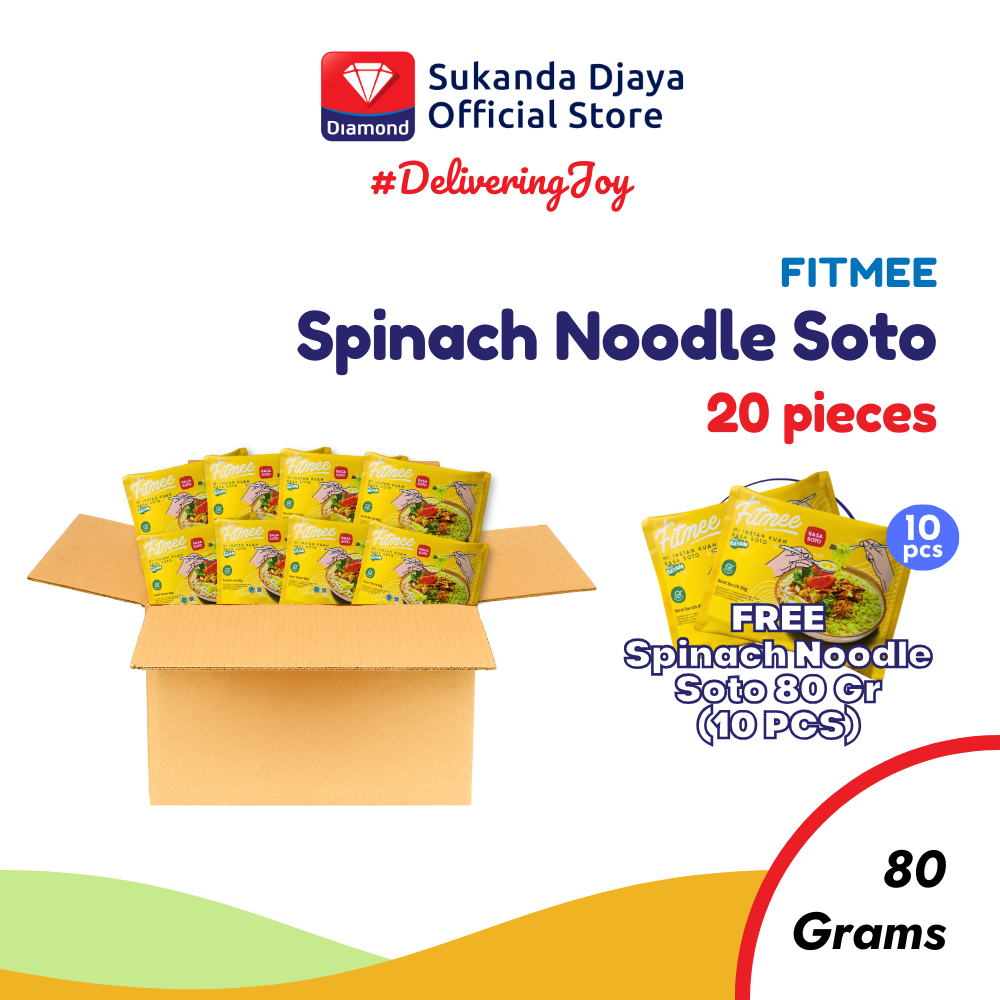 

Fitmee Mie Instan Sehat Bayam Soto 20 Pcs FREE Bayam Soto 10 Pcs