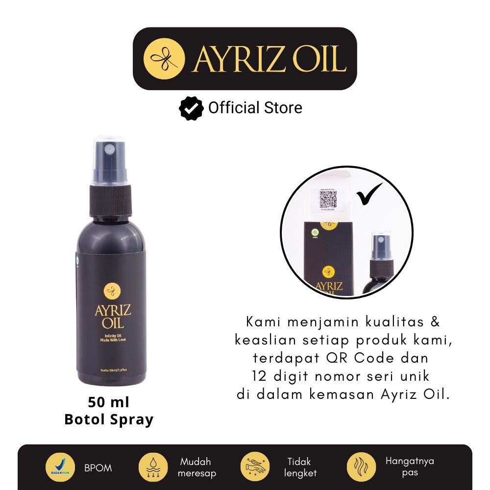 AYRIZ OIL SURABAYA  TRAVEL SIZE 50ML MINYAK TERAPI HERBAL MINYAK TERAPI HERBAL