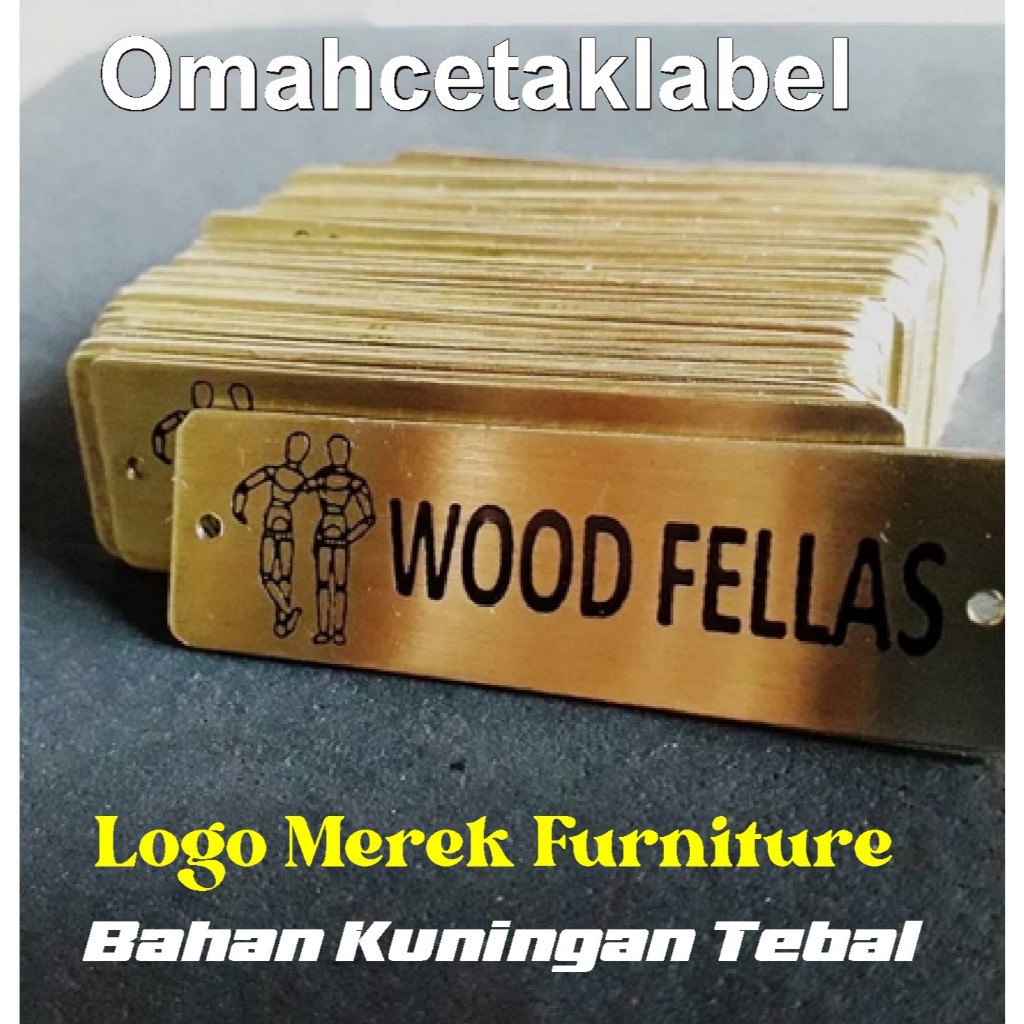 

logo merek mebel furniture bahan kuningan ukuran 2x5 .bisa riquest nama dan logo.harga per 100 pcs