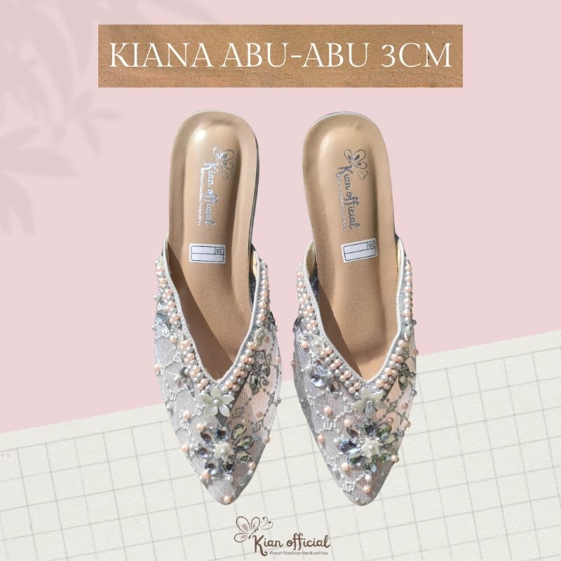 Ready stok abu-abu 3cm wedding shoes by kian official wedding shoes/sandal kondangan/ sepatu wisuda/