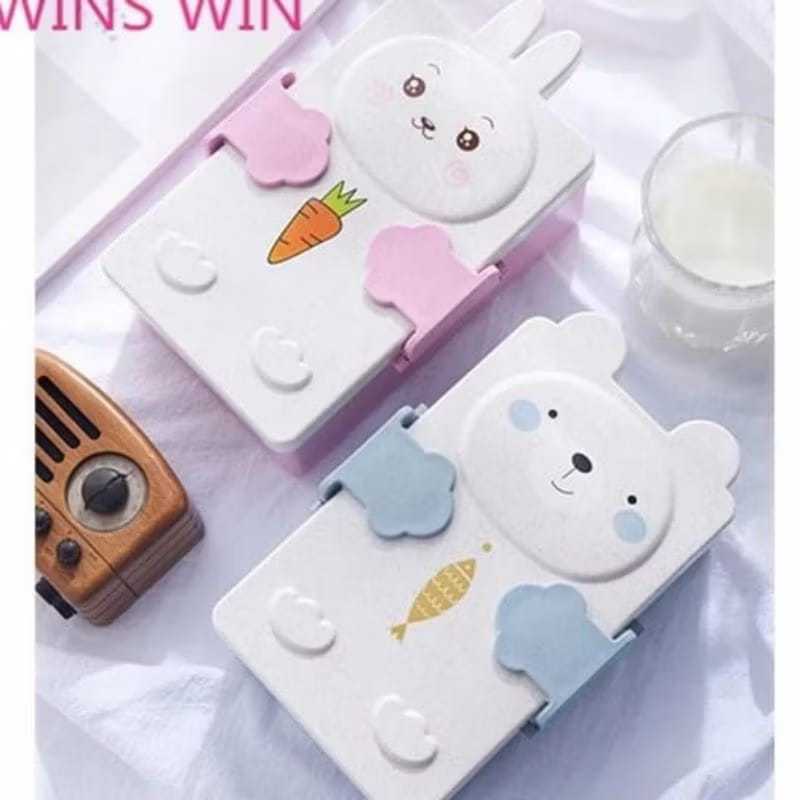 UNCH BOX KOTAK BEKAL MAKAN ANAK KARAKTER KELINCI INC. SENDOK GARPU