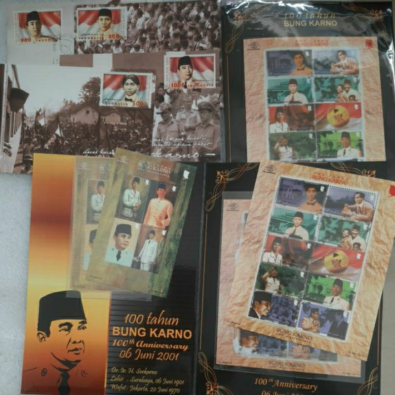 

Perangko dan SHP buku filateli 100 tahun bung karno plus prangko cinderela