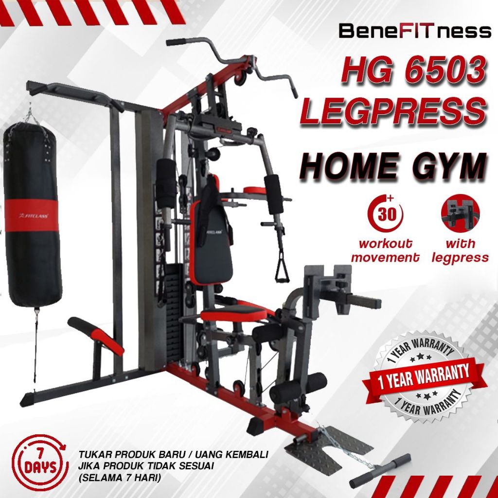 Home Gym Multifungsi HG 6503 LEG PRESS - Home Gym Total Fitness 1-3 Sisi Smith & Gym Home Set