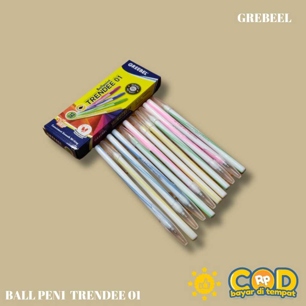 

GREEBEL BALLPEN TRENDEE 01 BLACK 0.5MM (12 PCS) / PULPEN TRENDEE 01 BLACK 0.5MM