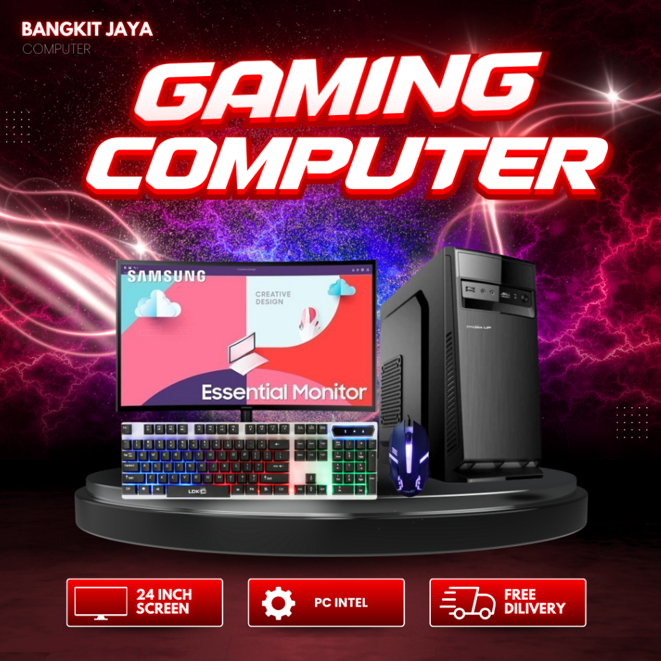 PC GAMING CORE I5 RAM 8 GB MONITOR 24 INCH