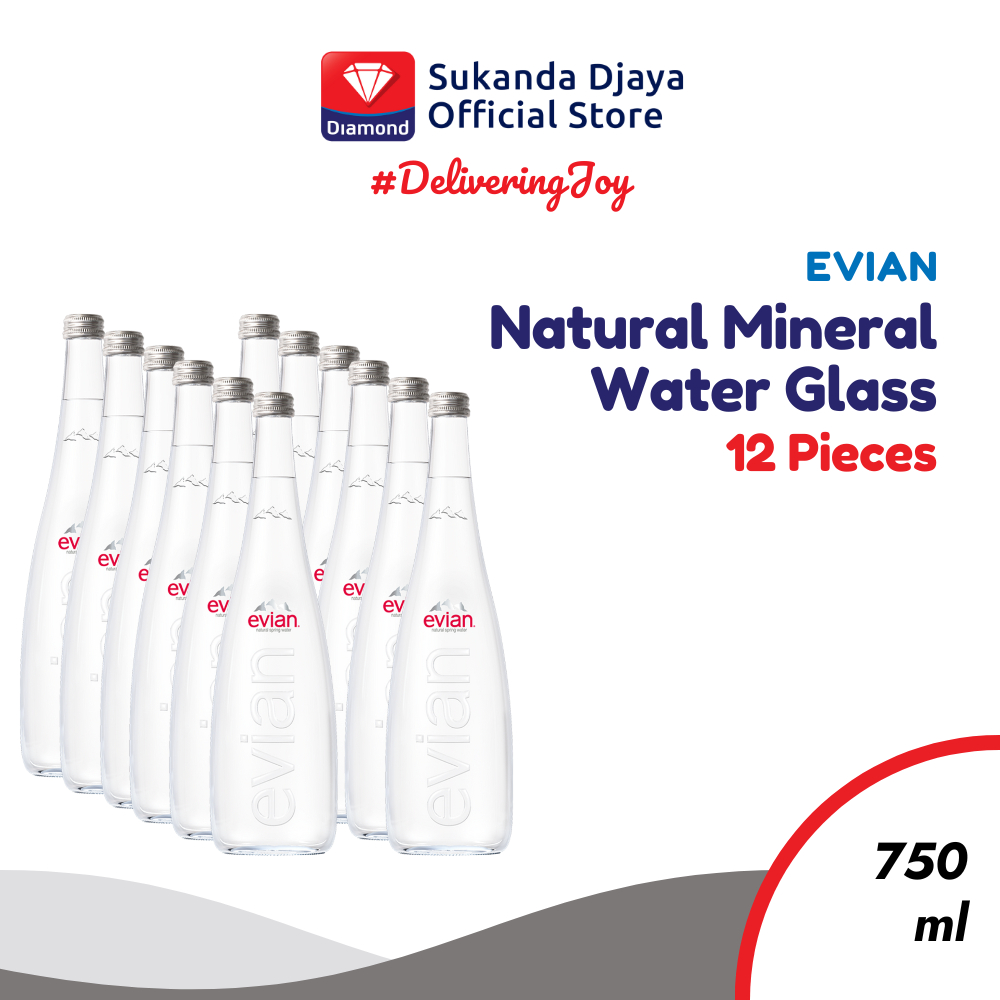 Evian Natural Mineral Water Glass 750 Ml - 1 Karton