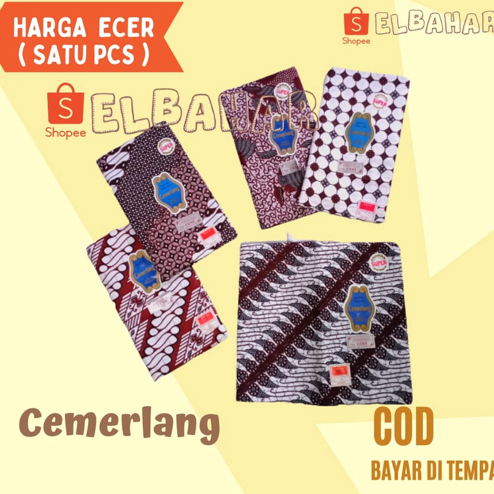 KODE I19V Kain Batik CEMERLANG Putih Jogja Samping Kain Panjang Kebat Tapih Jarit Jarik Katun