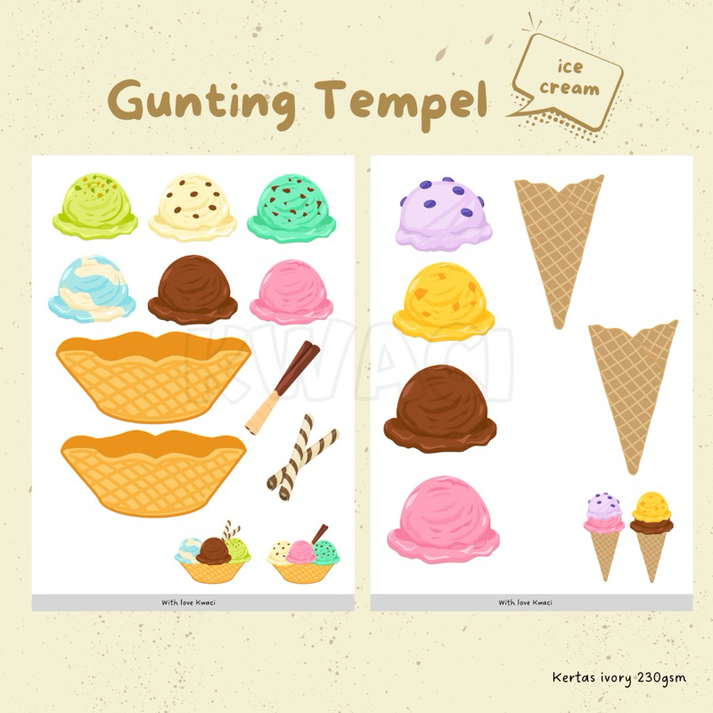 

Gunting tempel mainan DIY ice cream, bento, sushi