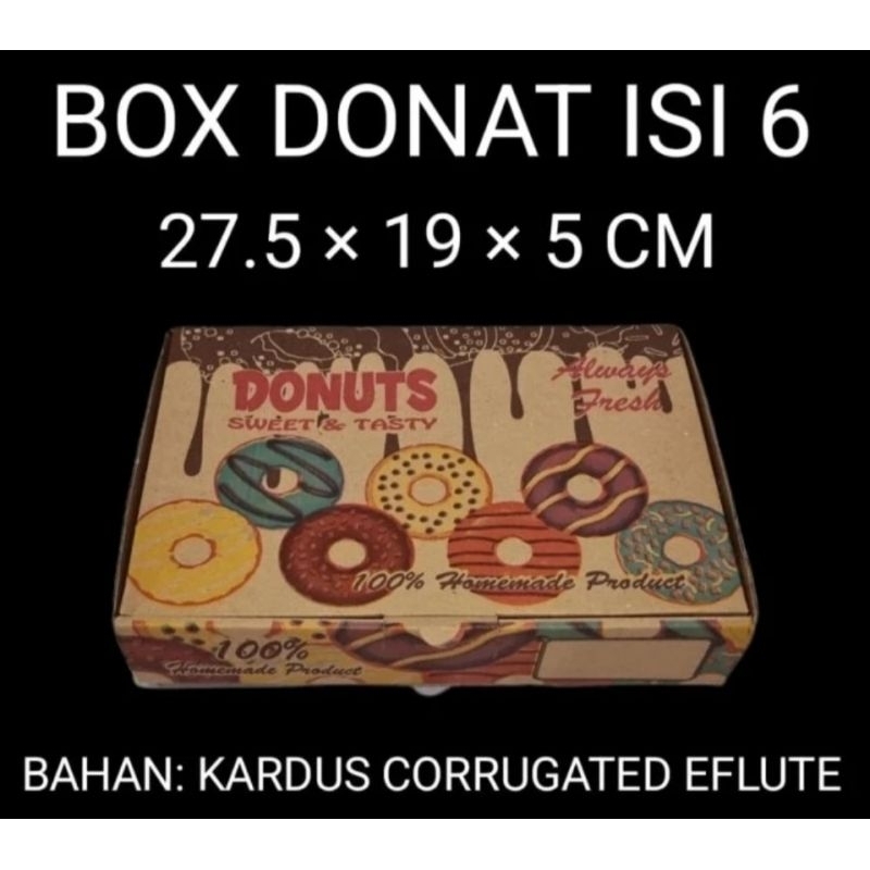 

BOX DONAT ISI 6 / DUS DONAT / KOTAK DONAT / BOX 27.5X19X5 (MINIMUM ORDER 10 PCS)