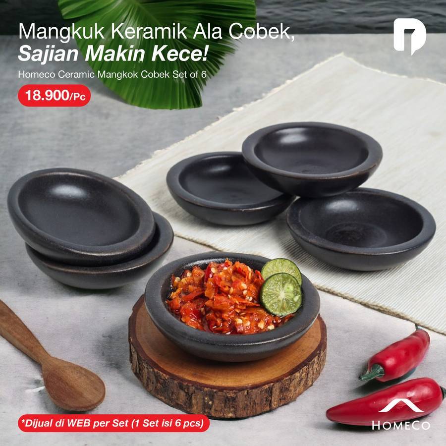 Homeco Ceramic Mangkok Cobek Set of 6
