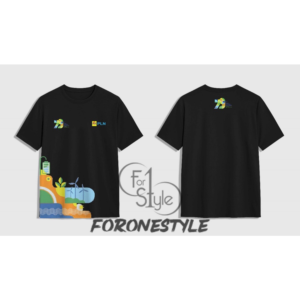 TSHIRT KAOS LISTRIK PLN MOTIF HUT 79th HARI LISTRIK NASIONAL - BAJU LISTRIK PLN