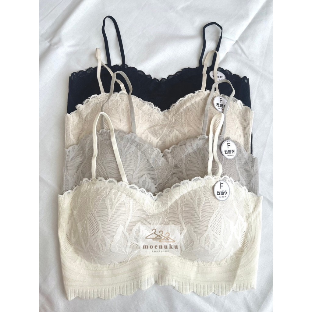 Tanktop Bra Crop Top Renda Brukat Motif Bunga Tanktop Seksi Atasan Wanita