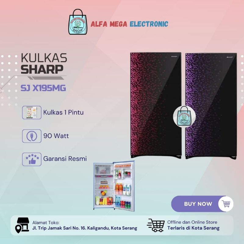 Kulkas 1 Pintu Sharp SJ X195MG
