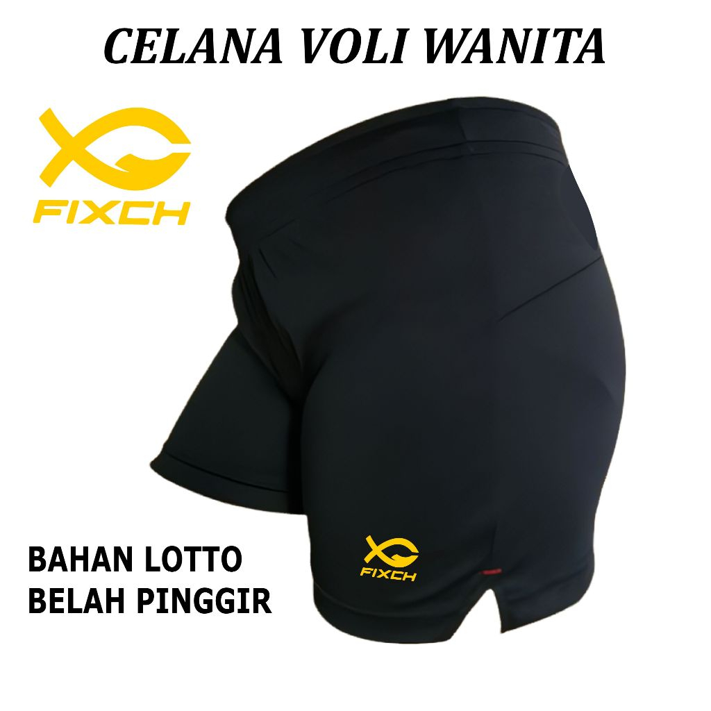 Celana Kolor Fixch Olahraga Voli Volly Wanita Bahan Lotto Model Belah Pinggir