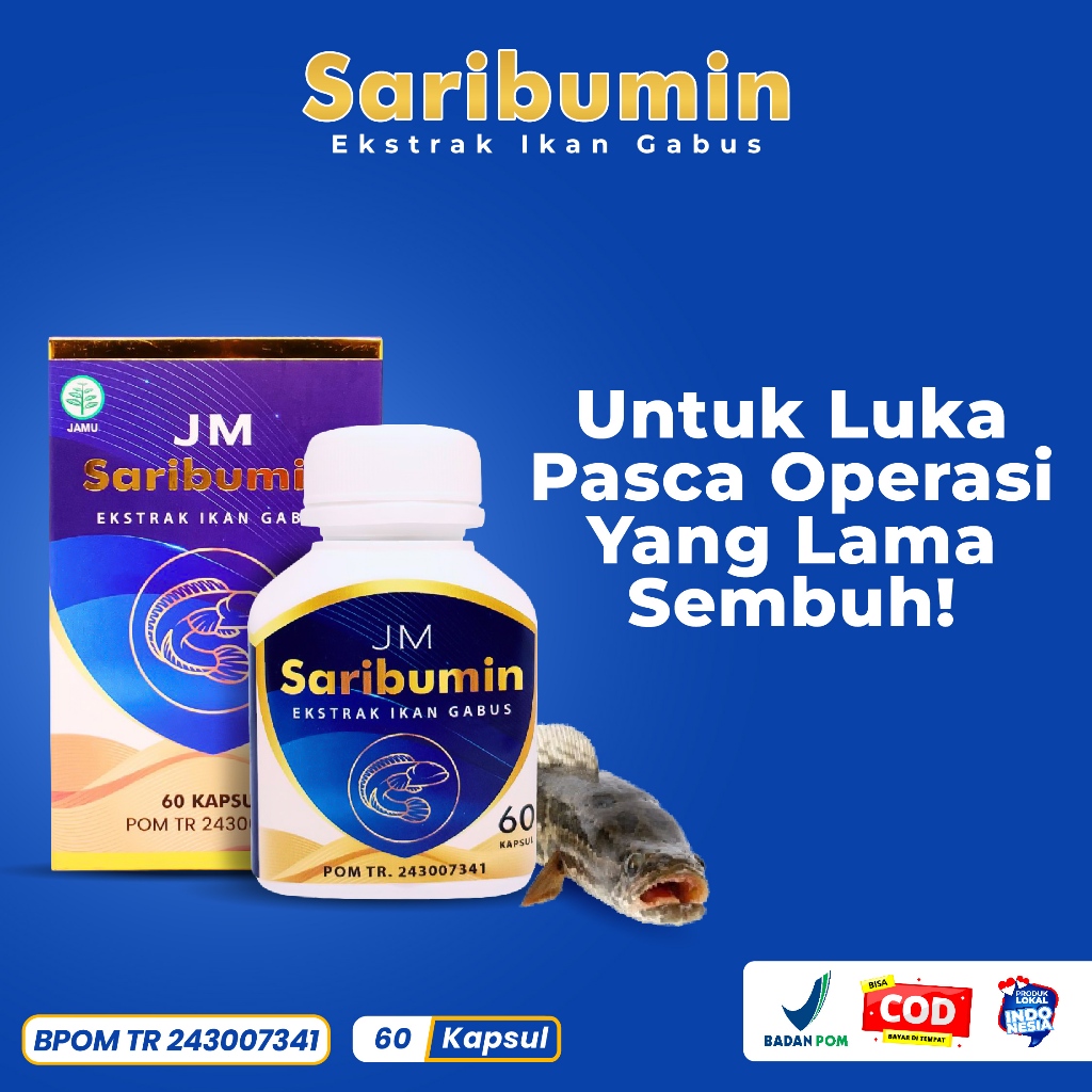SARIBUMIN - Kapsul Ekstrak Ikan Gabus 500 mg Kutuk Albumin Untuk Obat Luka Operasi Sesar Diabetes