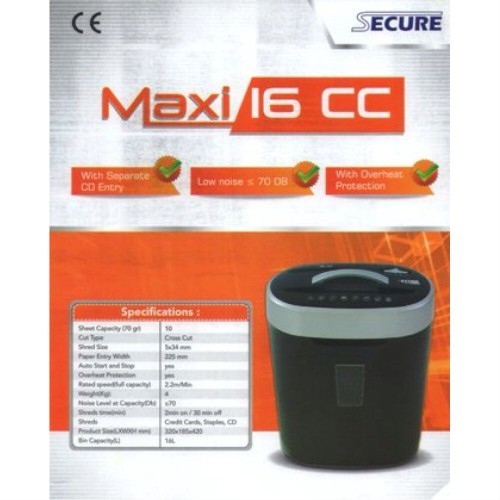 Mesin Penghancur Kertas / Paper Shredder SECURE Maxi 16 CC Second BERGARANSI