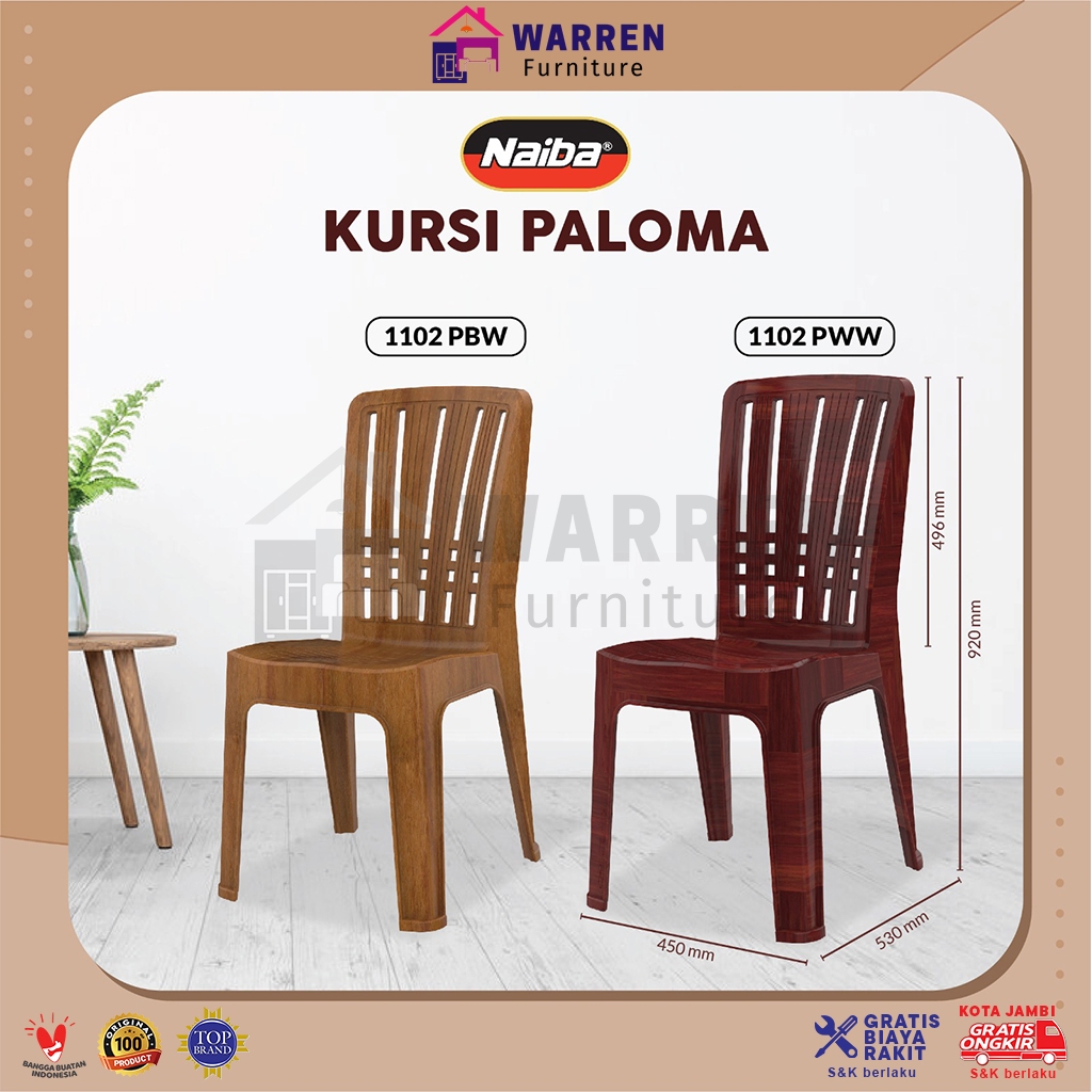 Kursi Plastik Paloma Naiba / kursi makan / bangku