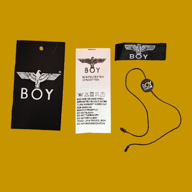 Tag wash BOY LONDON import aksesoris tambahan pakaian