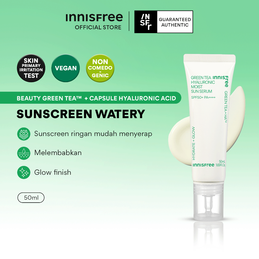 Innisfree Green Tea Hyaluronic Moist Sun Serum SPF 50+ PA++++ 50ml