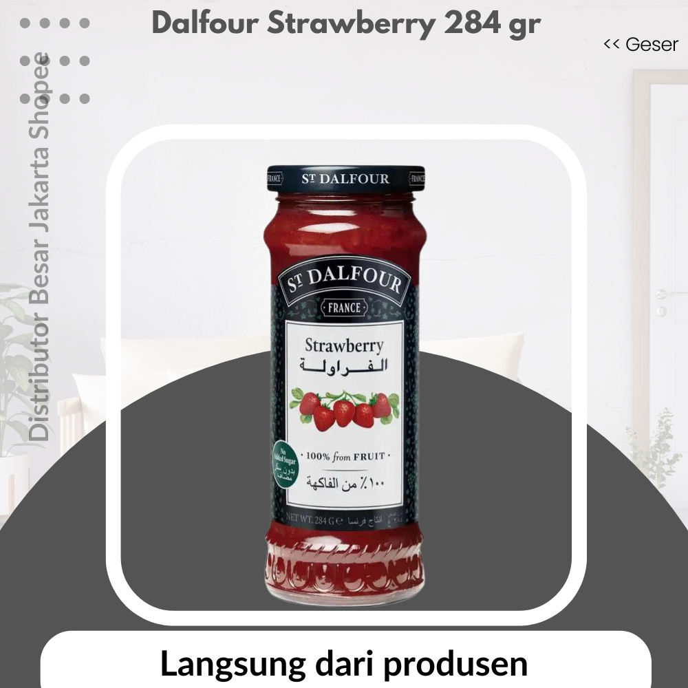 

Dalfour Strawberry 284 gr ORIGINAL selai roti selay kue bread jam makanan buah strawberi stroberi strawbery