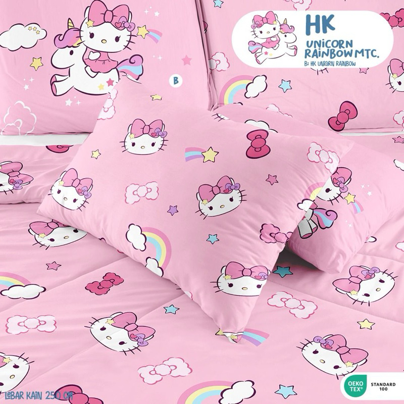 kain sprei meteran hello kitty hk unicorn rainbow mtc bintang kecil star