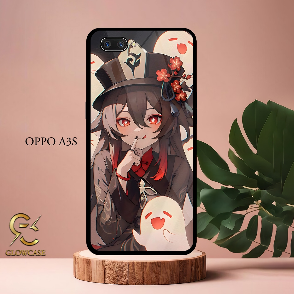 [AM57] Case Glossy Case  | OPPO A3S | CASE KEKINIAN LUCU | Casing Hp Kilau Motif HU TAO
