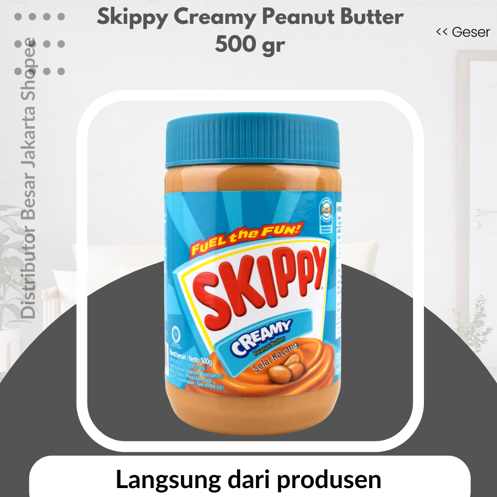 

Skippy Creamy Peanut Butter 500 gr selai roti selay kue bread jam makanan selai kacang